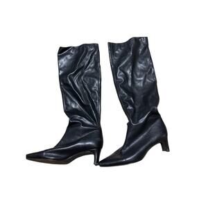 Banana Republic Black Knee High Kitten Heel Boots 8.5